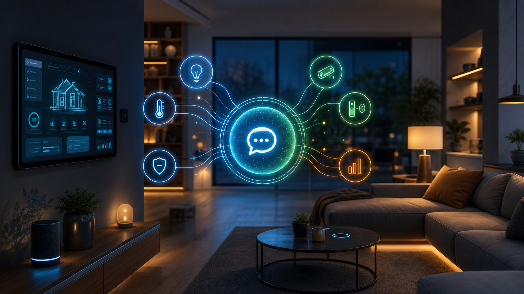 Casa smart controllata da un assistente AI